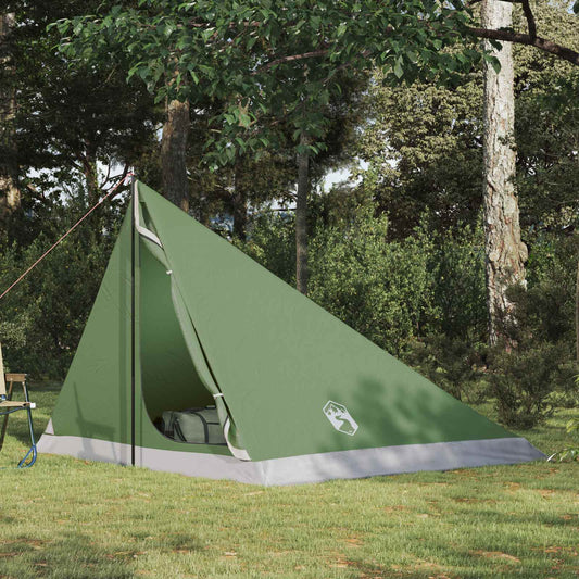 Backpacking Tent Green 4-Person 185T Polyester with PU Coating
