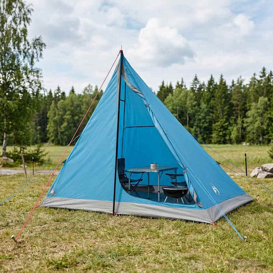 Backpacking Tent Blue 2-Person 185T Polyester with PU Coating