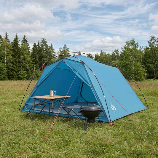 Tunnel Tent Blue 4-Person 185T Polyester with PU Coating