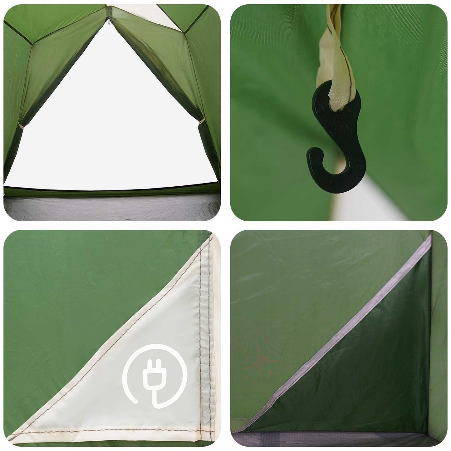 Tunnel Tent Green 2-Person 185T Polyester with PU Coating