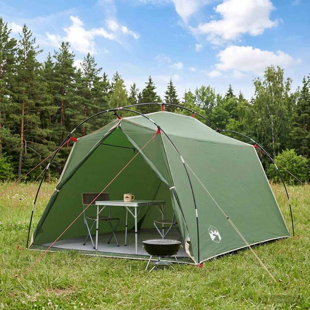 Tunnel Tent Green 2-Person 185T Polyester with PU Coating
