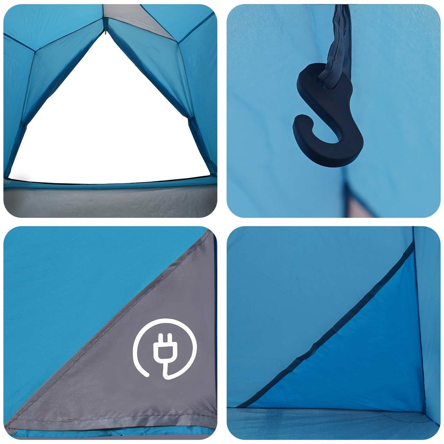 Tunnel Tent Blue 2-Person 185T Polyester with PU Coating
