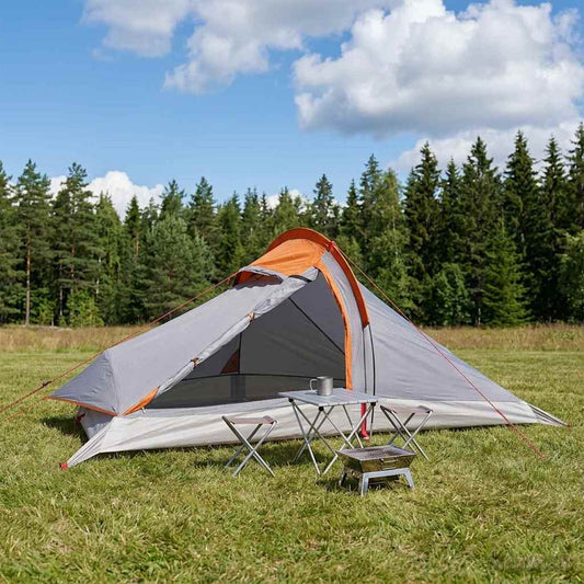 Backpacking Tent Grey and Orange 4-Person