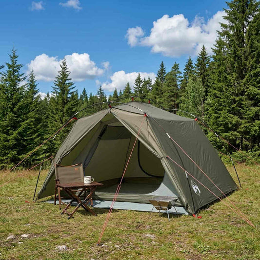 Tunnel Tent Olive Green 4-Person 185T Polyester with PU Coating