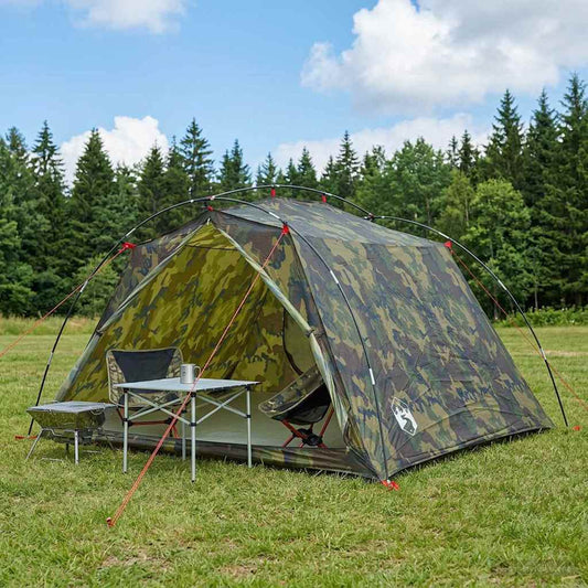 Tunnel Tent Camouflage 4-Person 185T Polyester with PU Coating