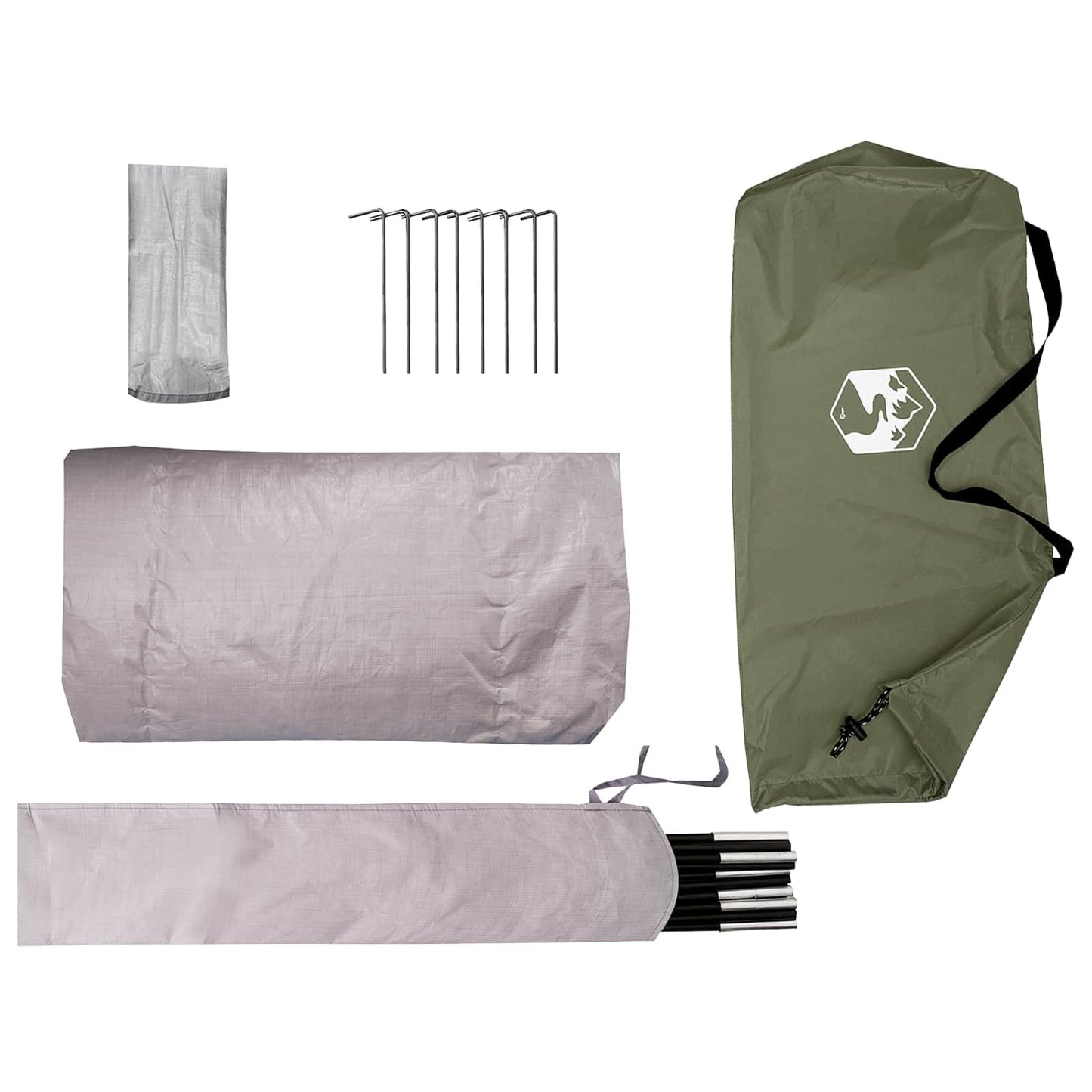 Tunnel Tent Olive Green 2-Person 185T Polyester with PU Coating