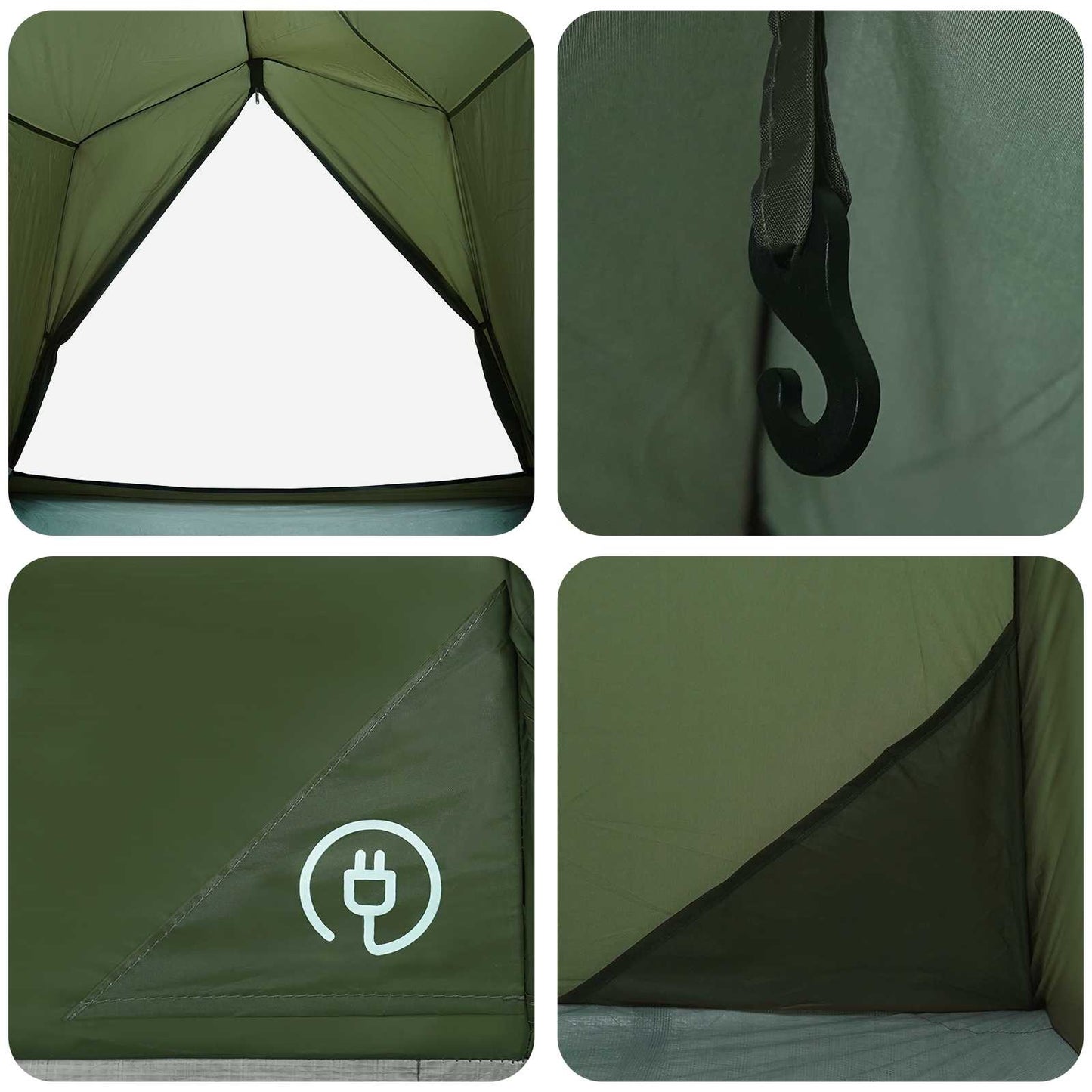 Tunnel Tent Olive Green 2-Person 185T Polyester with PU Coating