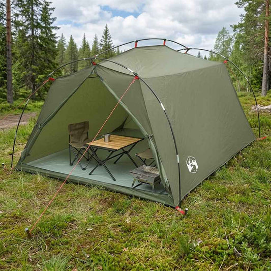 Tunnel Tent Olive Green 2-Person 185T Polyester with PU Coating