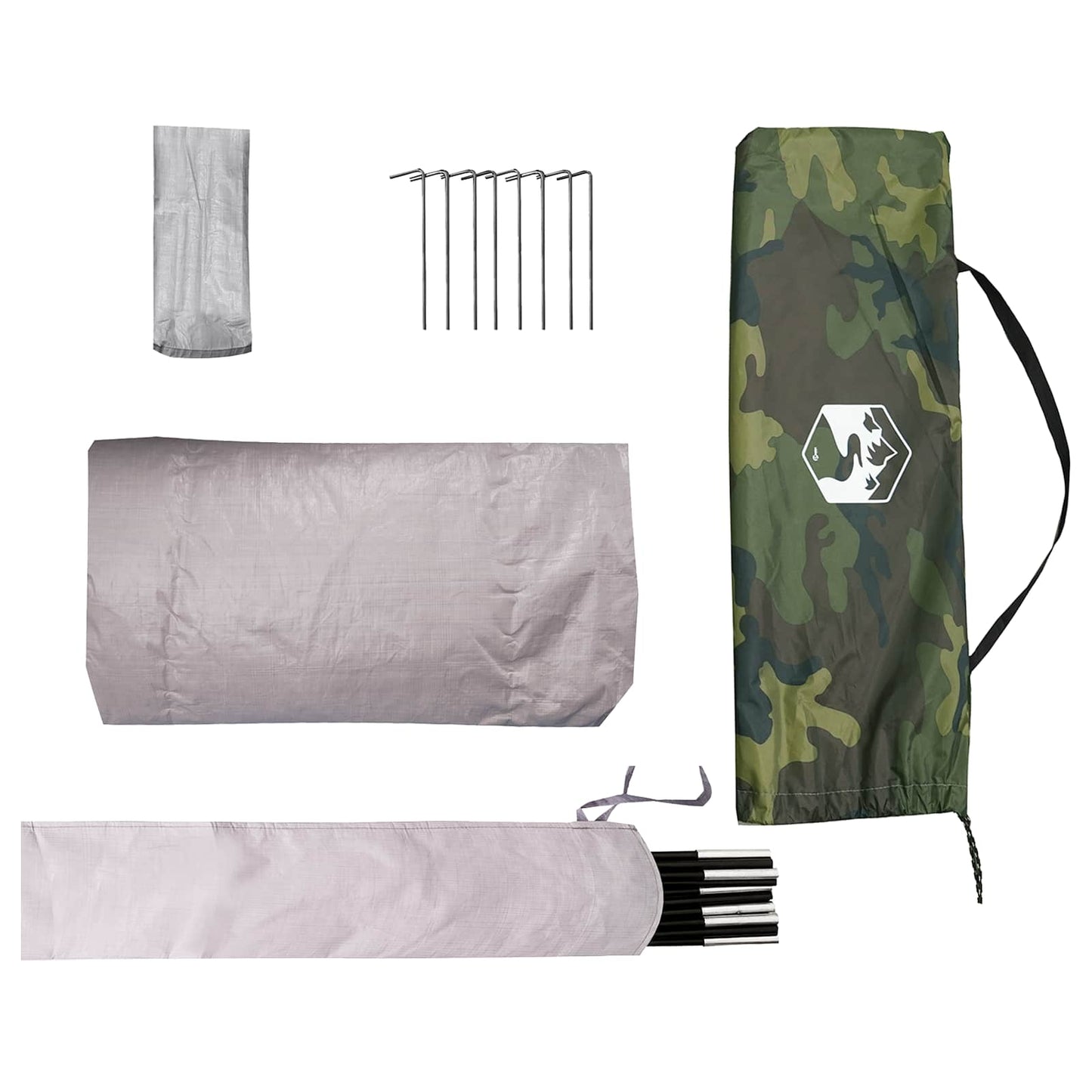 Tunnel Tent Camouflage 2-Person 185T Polyester with PU Coating