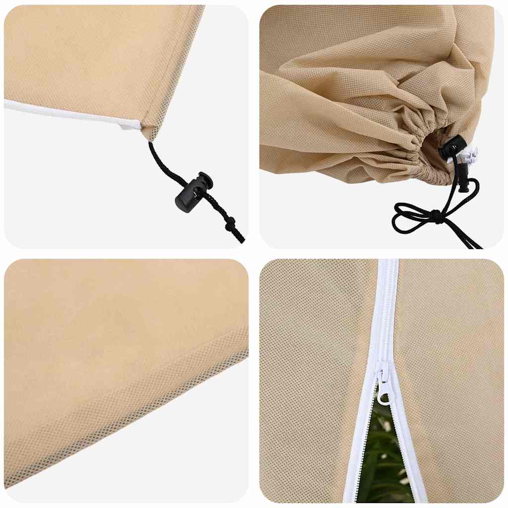 Frost Protection Plant Fleece Covers 5 pcs Beige 1.55 x 1.55 m