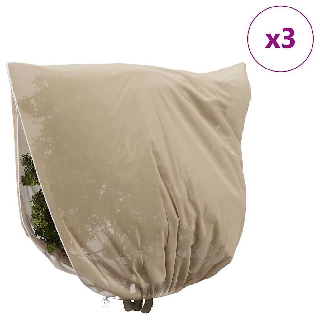 Frost Protection Plant Fleece Covers 3 pcs Beige 3 x 3.93 m