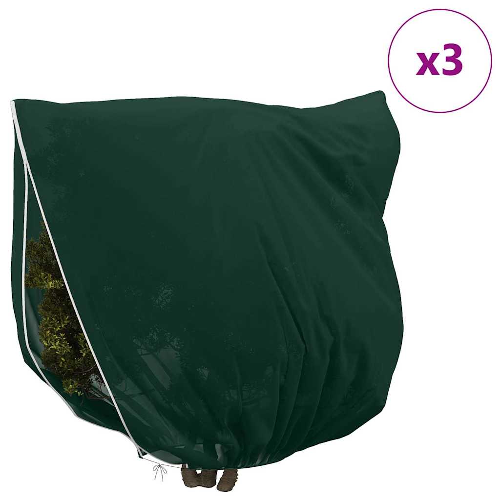 Frost Protection Plant Fleece Covers 3 pcs Green 2 x 2.36 m