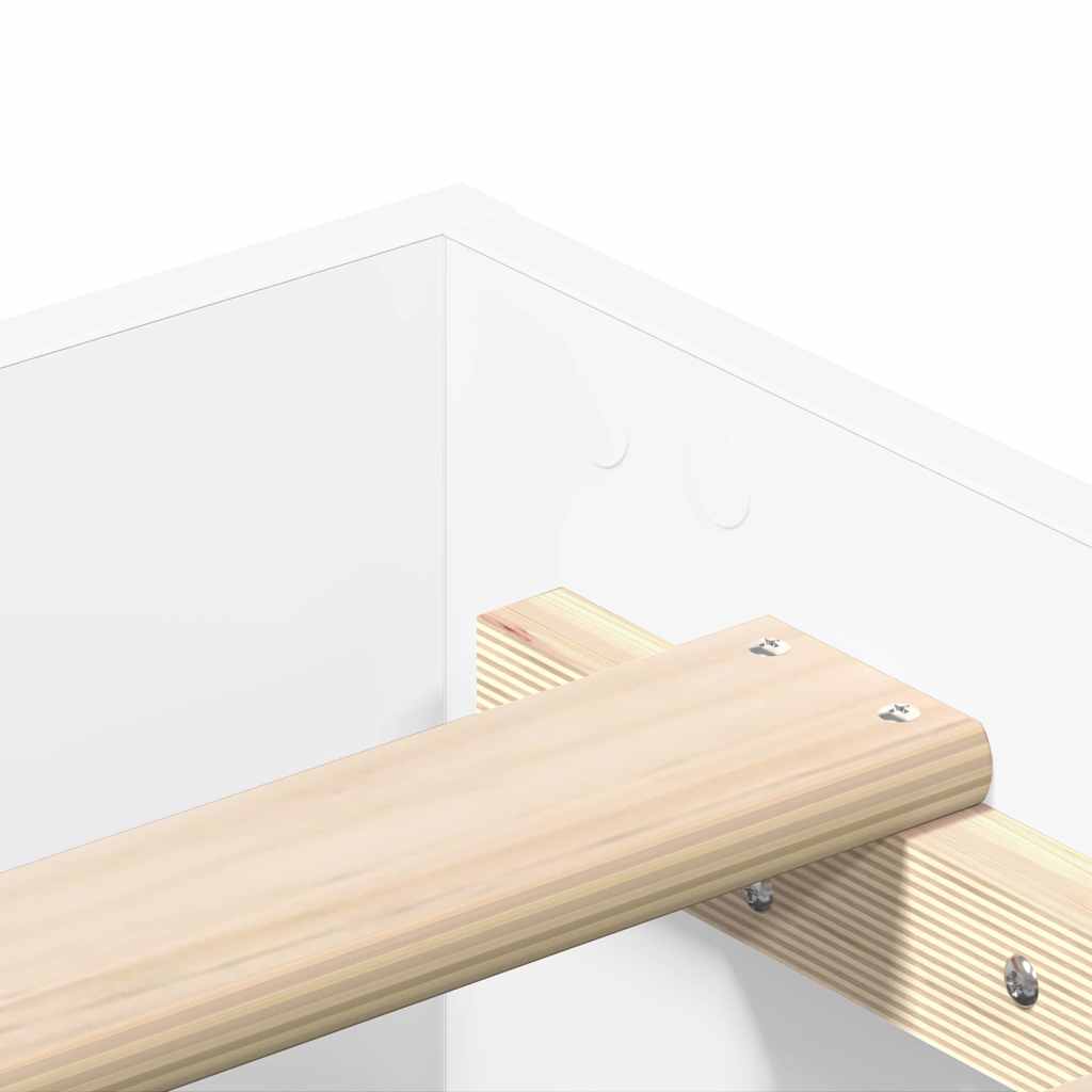 Bed Frame White 137 x 190 cm Engineered Wood