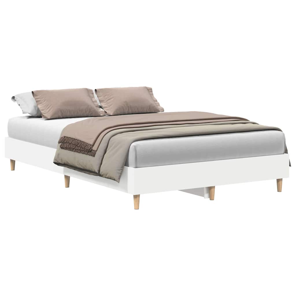 Bed Frame White 137 x 190 cm Engineered Wood