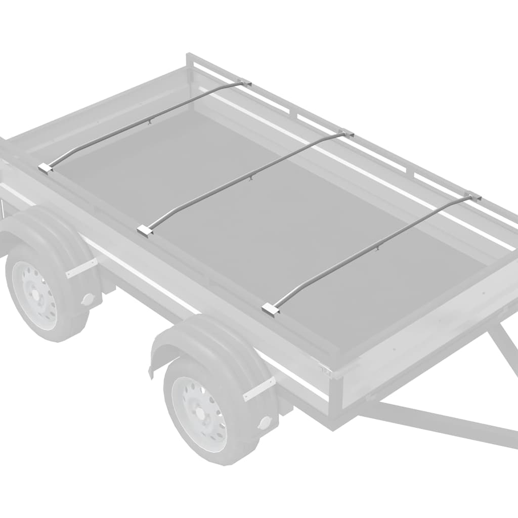 Tarpaulin Bracket for Trailers 3 pcs Silver 102-155 cm Aluminum