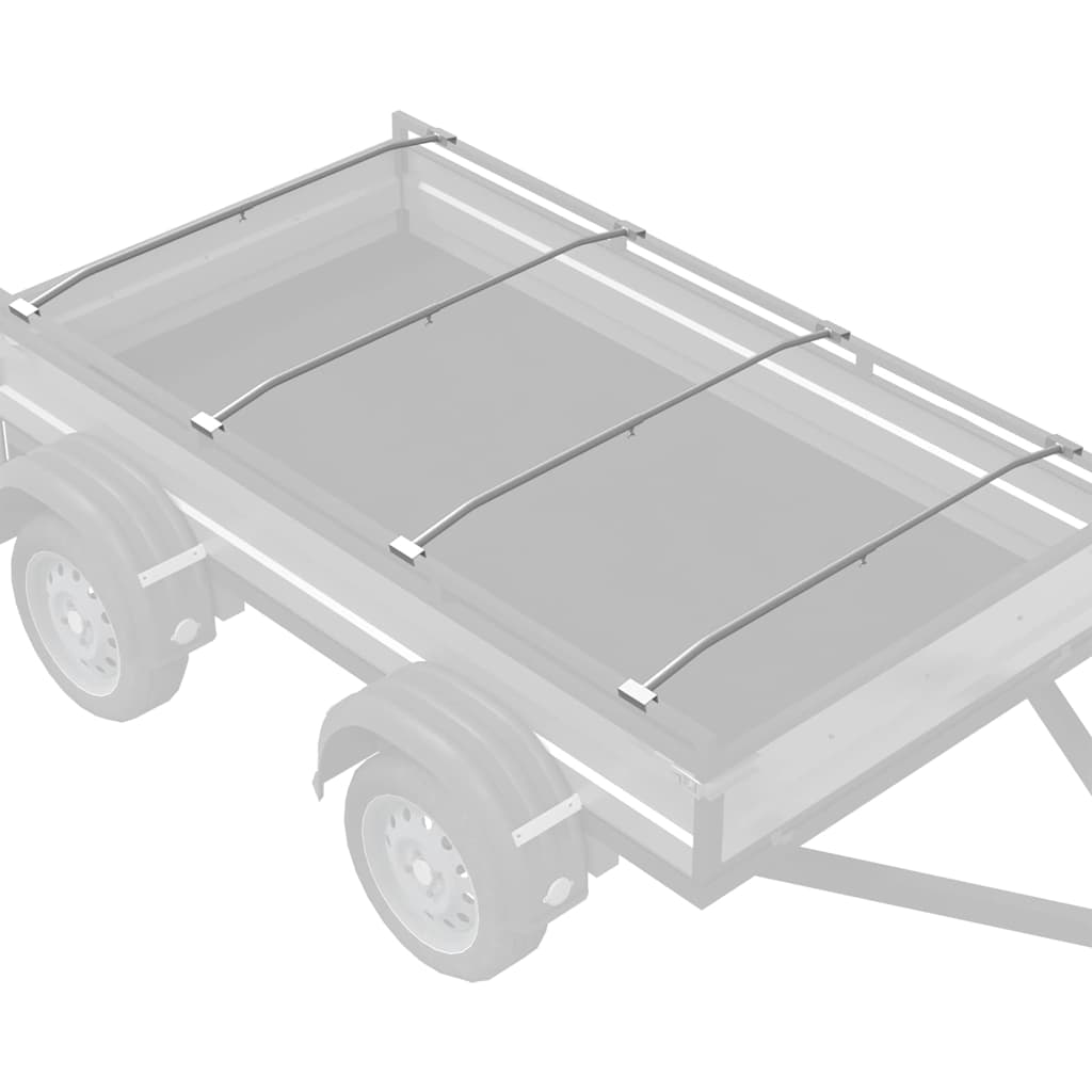 Tarpaulin Bracket for Trailers 4 pcs Silver 102-155 cm Aluminum