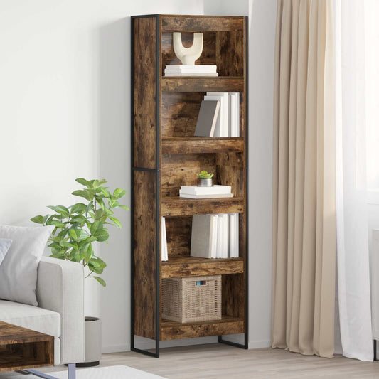 Book Cabinet 60 x 30 x 189.5 cm Engineered Wood Smoke Oak