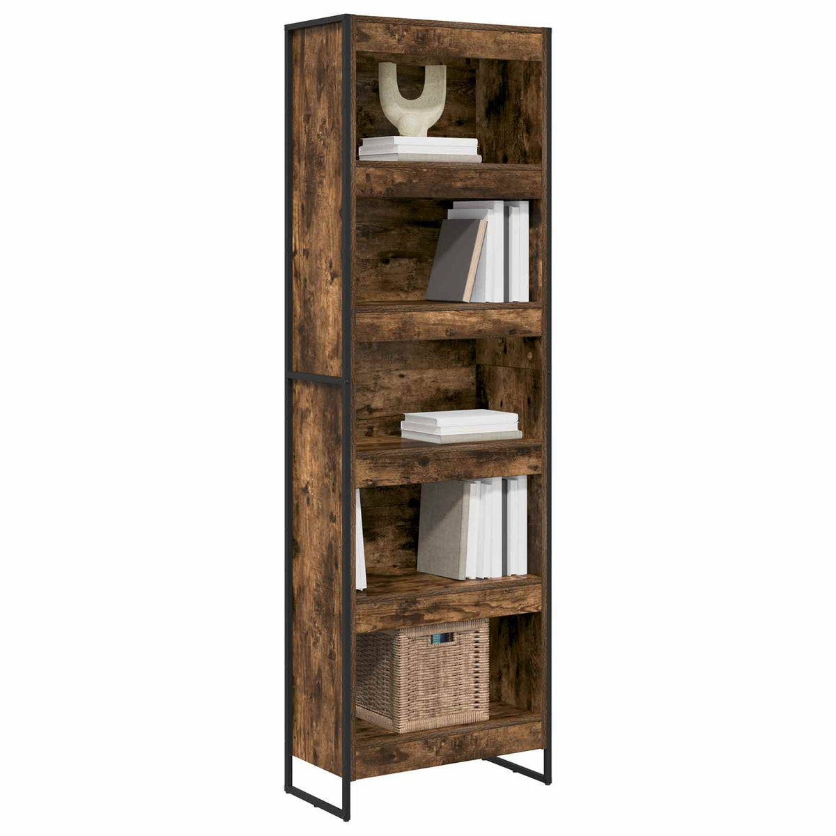 Book Cabinet 60 x 30 x 189.5 cm Engineered Wood Smoke Oak