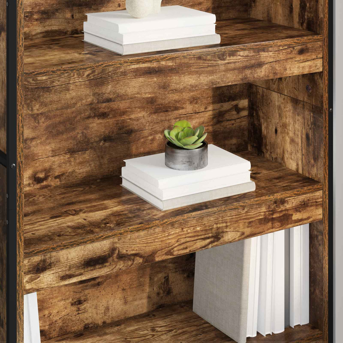 Book Cabinet 80 x 30 x 155 cm Engineered Wood Smoke Oak