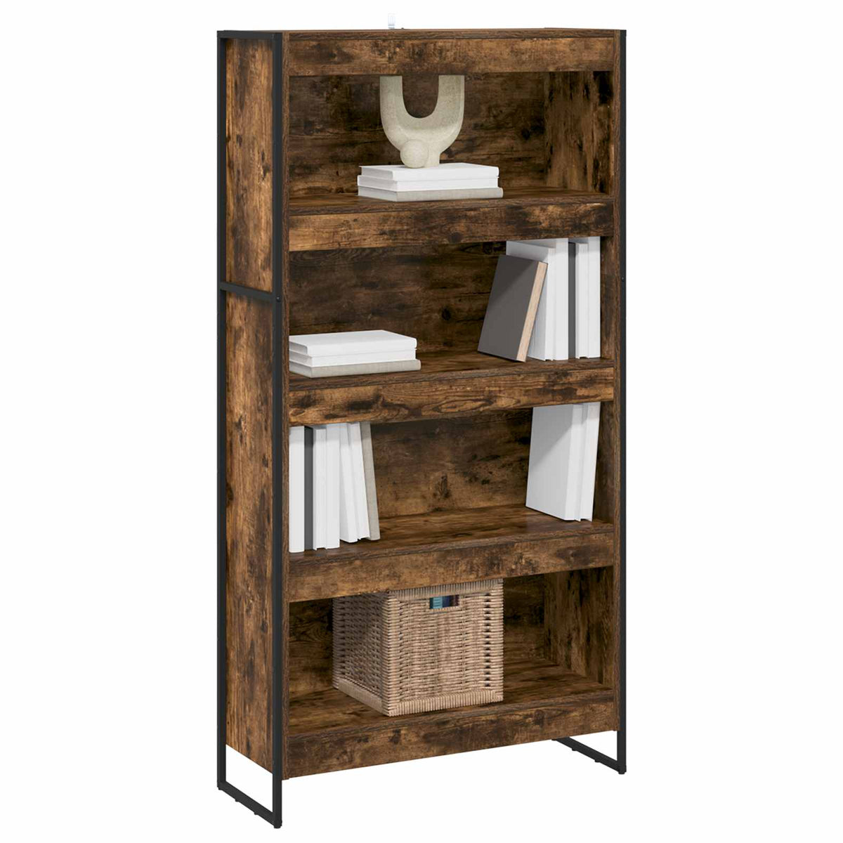 Book Cabinet 80 x 30 x 155 cm Engineered Wood Smoke Oak