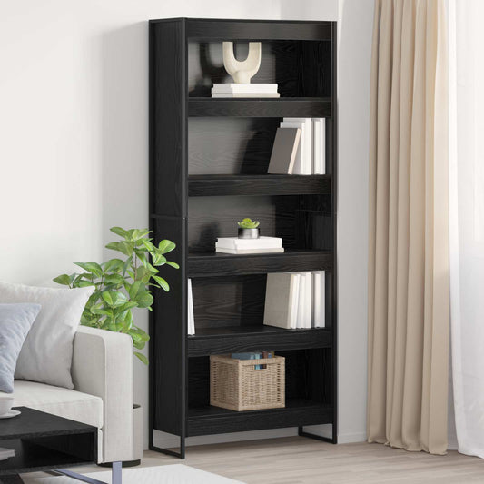 Book Cabinet 80 x 30 x 189.5 cm Engineered Wood Black Oak