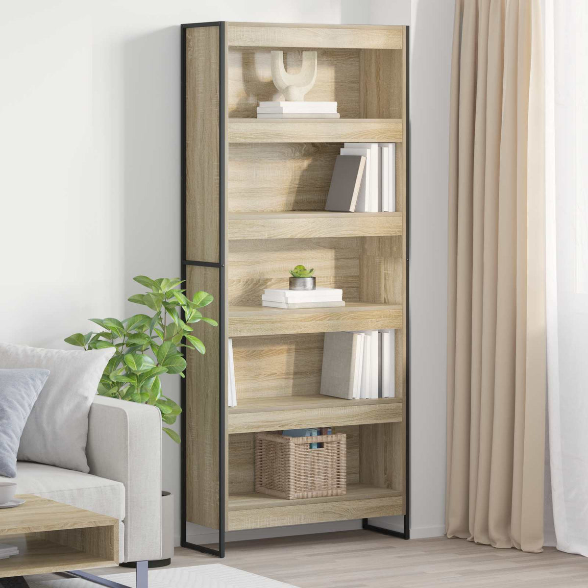 Book Cabinet 80 x 30 x 189.5 cm Engineered Wood Sonoma