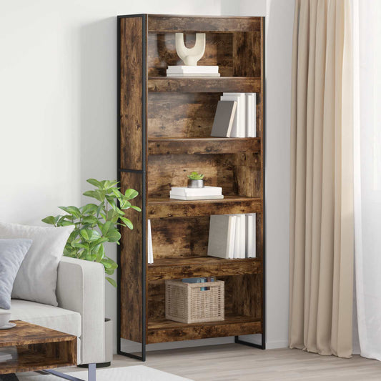 Book Cabinet 80 x 30 x 189.5 cm Engineered Wood Smoke Oak