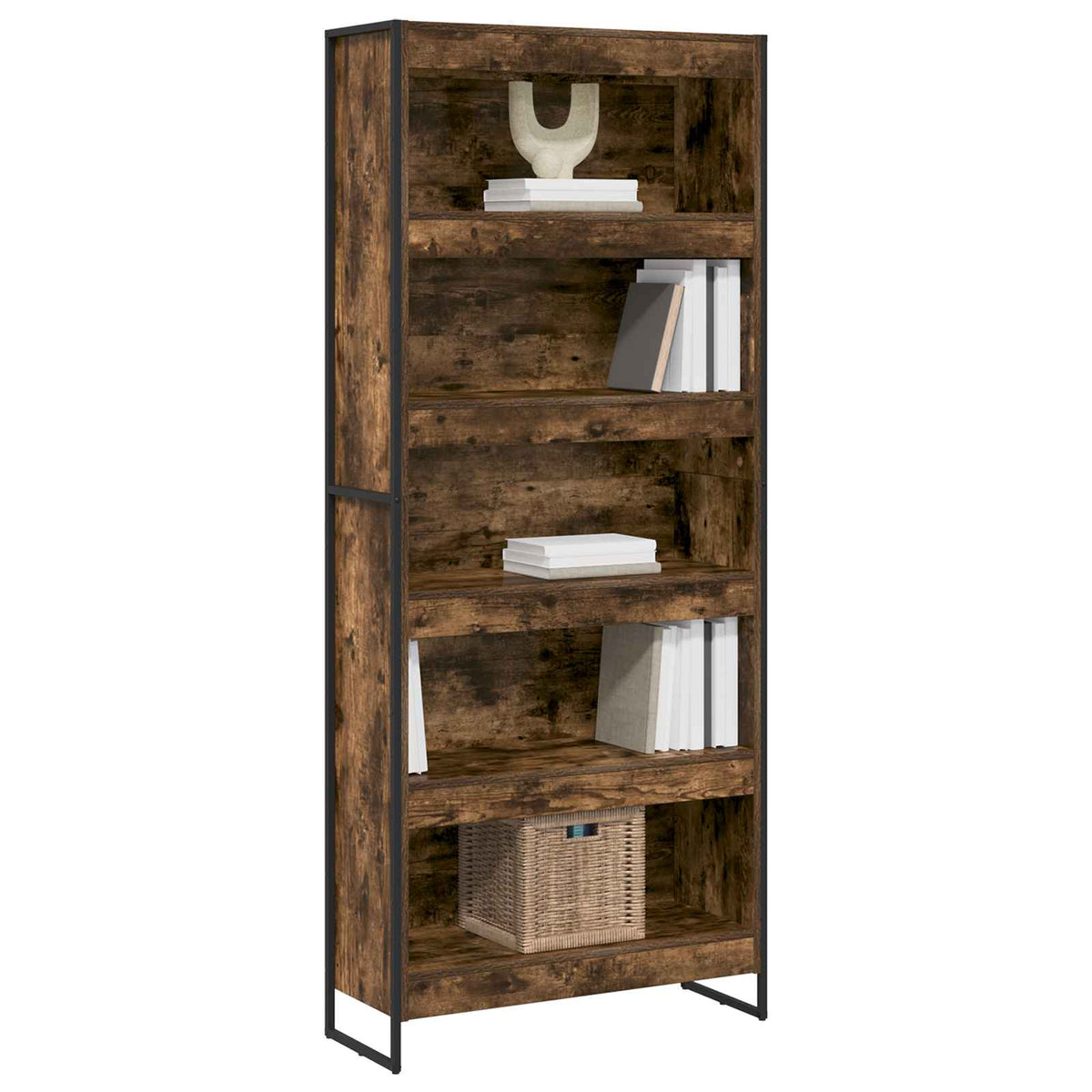 Book Cabinet 80 x 30 x 189.5 cm Engineered Wood Smoke Oak