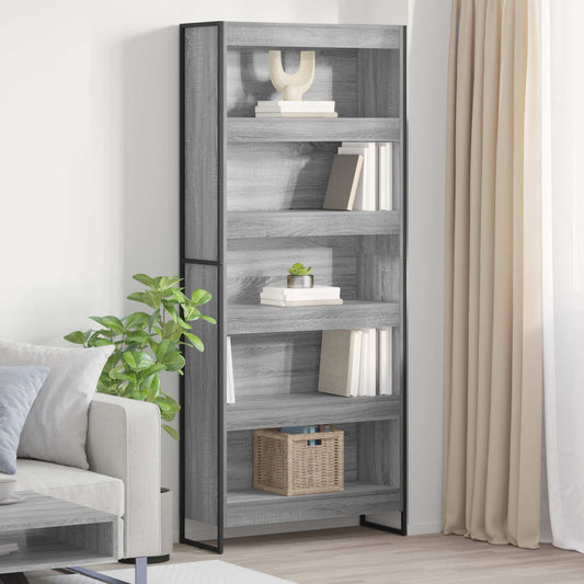 Book Cabinet 80 x 30 x 189.5 cm Engineered Wood Grey Sonoma