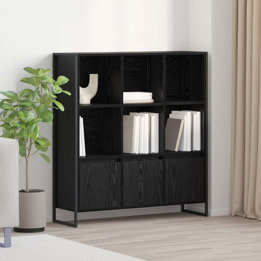 Book Cabinet 99.5 x 30 x 108 cm Engineered Wood Black Oak