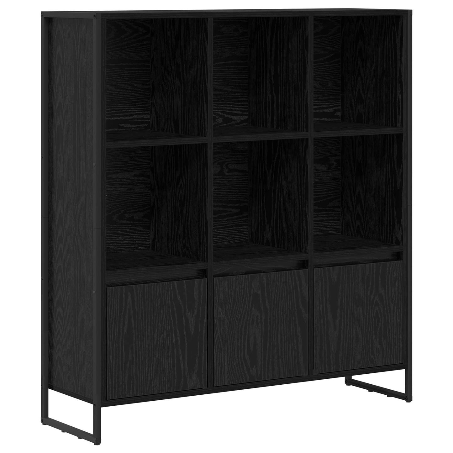 Book Cabinet 99.5 x 30 x 108 cm Engineered Wood Black Oak