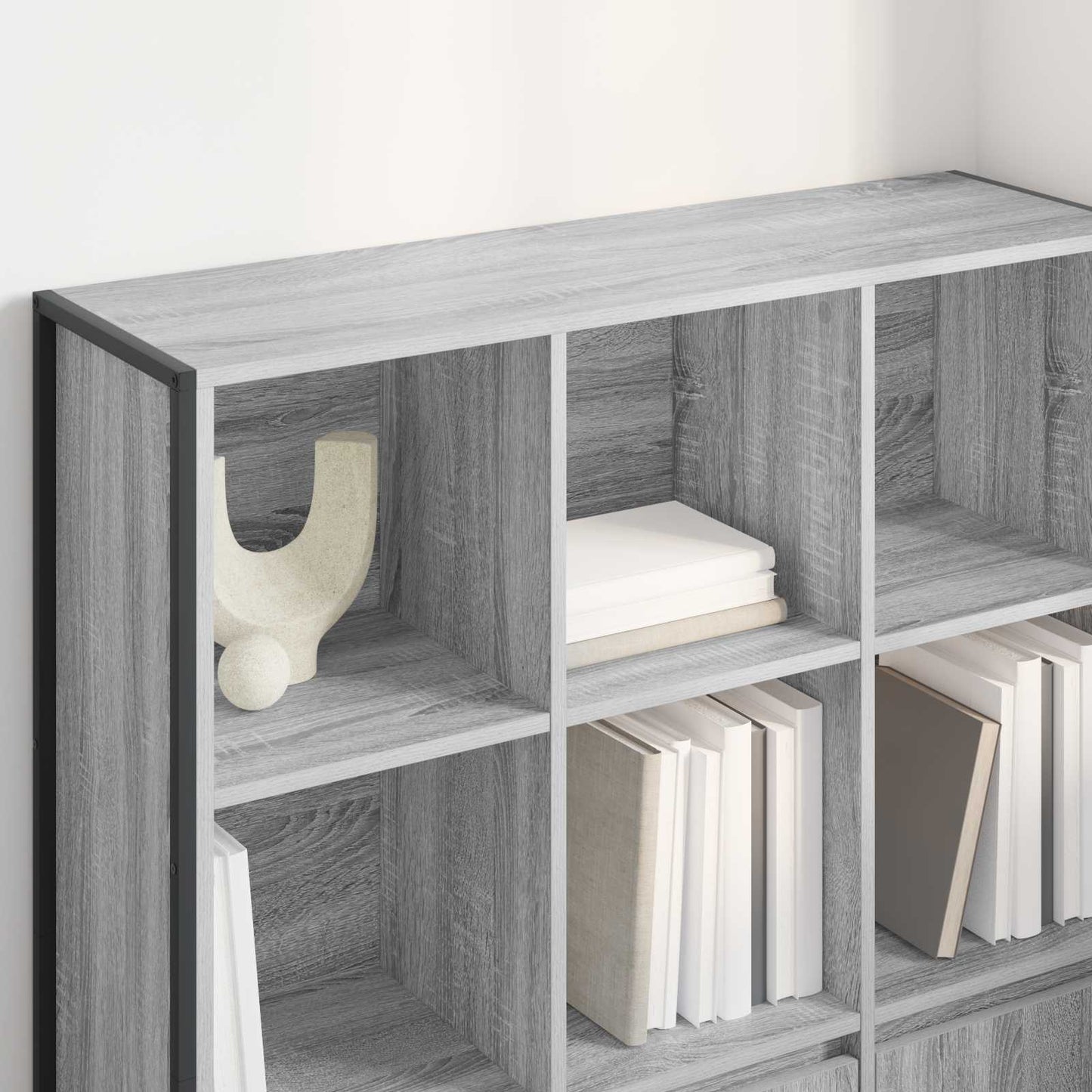 Book Cabinet 99.5 x 30 x 108 cm Engineered Wood Grey Sonoma