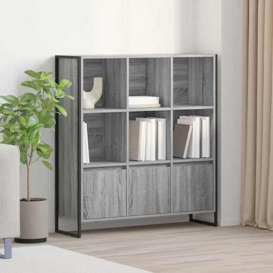 Book Cabinet 99.5 x 30 x 108 cm Engineered Wood Grey Sonoma