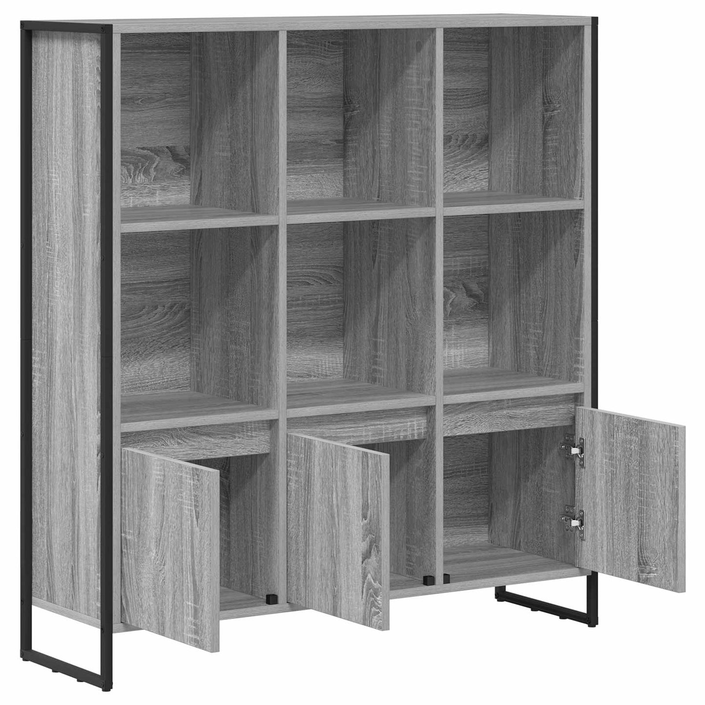 Book Cabinet 99.5 x 30 x 108 cm Engineered Wood Grey Sonoma