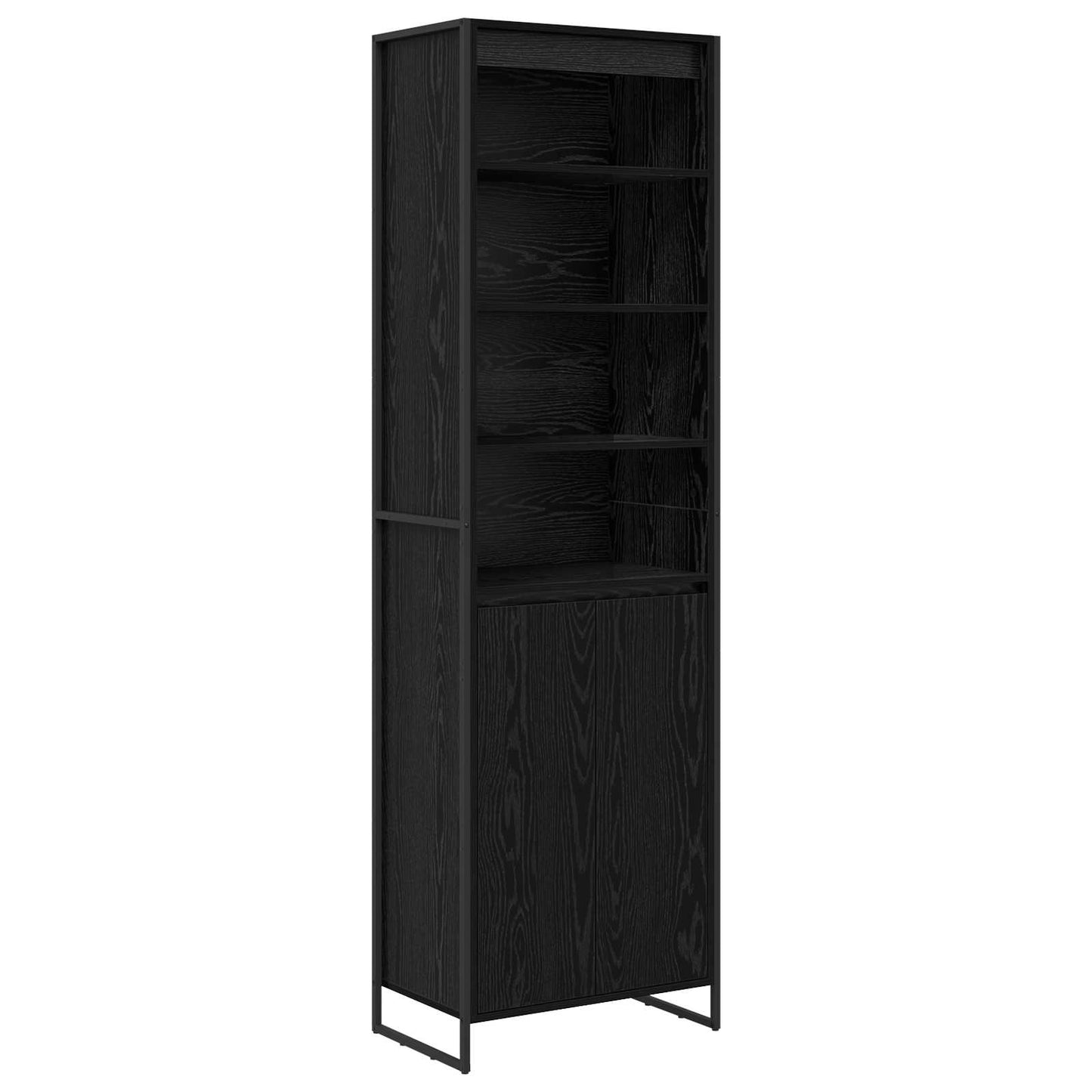 Tall Cabinets Black Oak 60 x 36 x 200 cm Engineered Wood