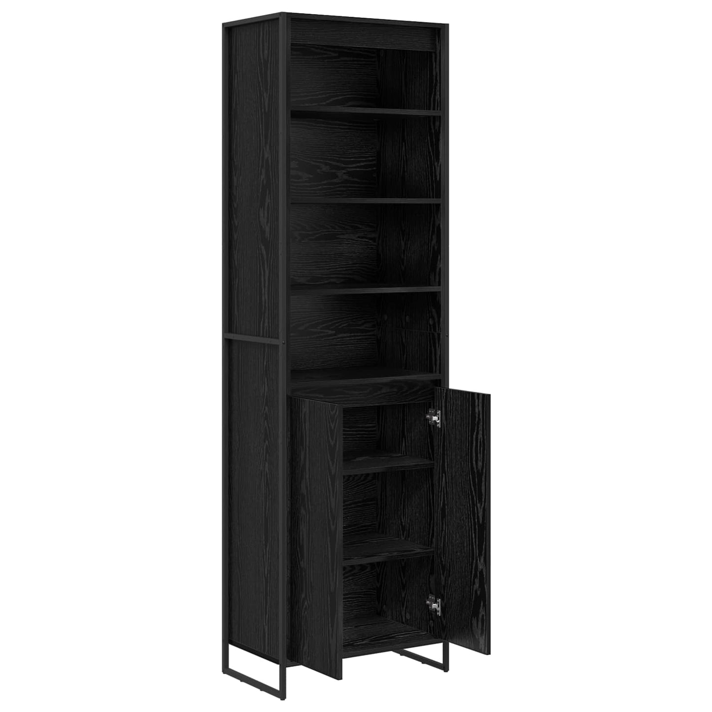 Tall Cabinets Black Oak 60 x 36 x 200 cm Engineered Wood