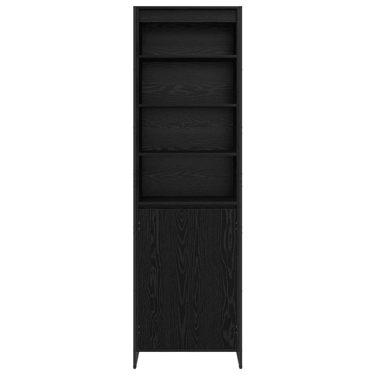 Tall Cabinets Black Oak 60 x 36 x 200 cm Engineered Wood
