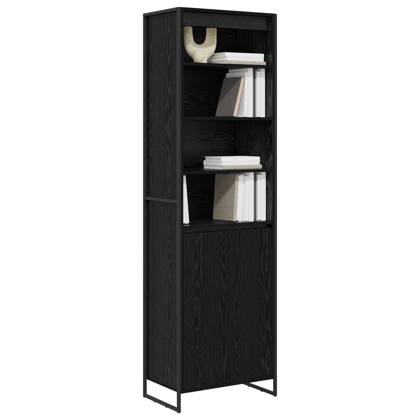 Tall Cabinets Black Oak 60 x 36 x 200 cm Engineered Wood