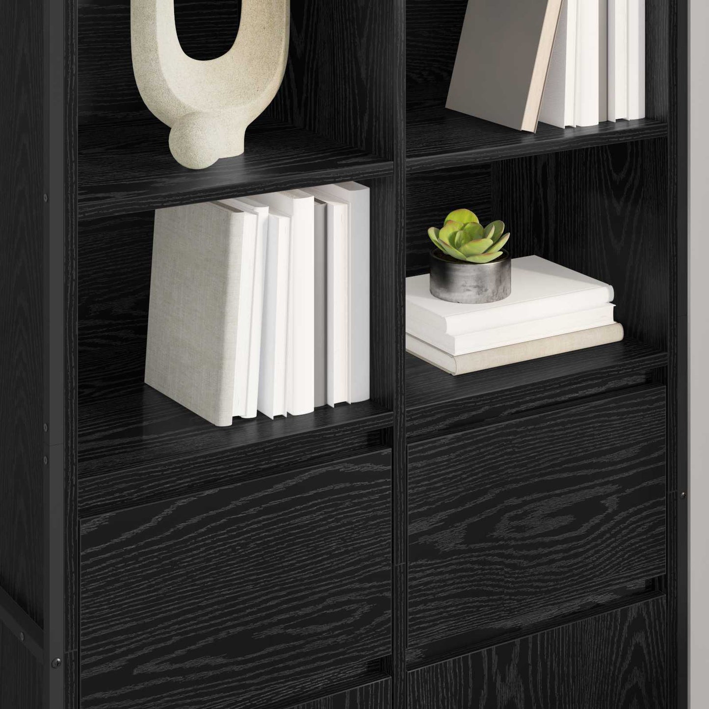 Sideboard Black Oak 81 x 36 x 150.5 cm Engineered Wood