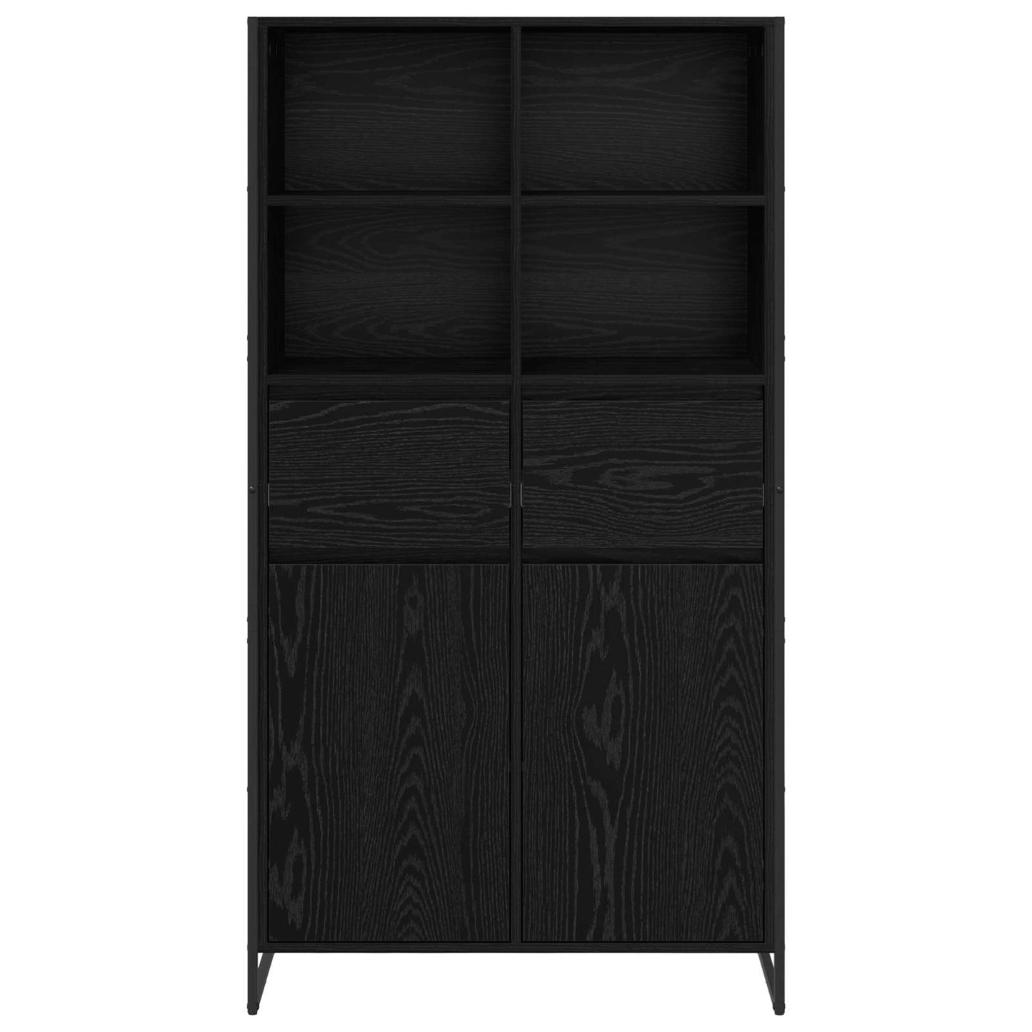 Sideboard Black Oak 81 x 36 x 150.5 cm Engineered Wood