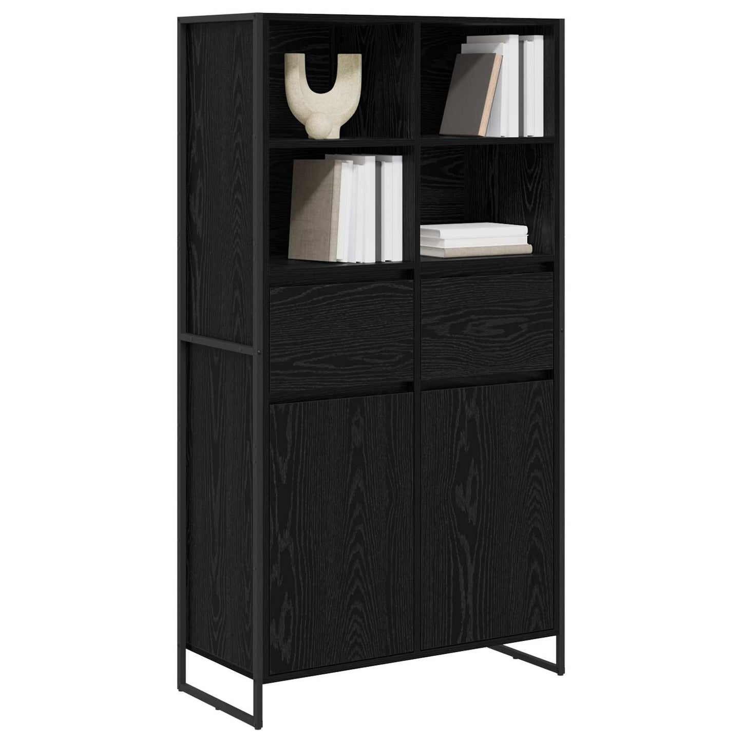 Sideboard Black Oak 81 x 36 x 150.5 cm Engineered Wood