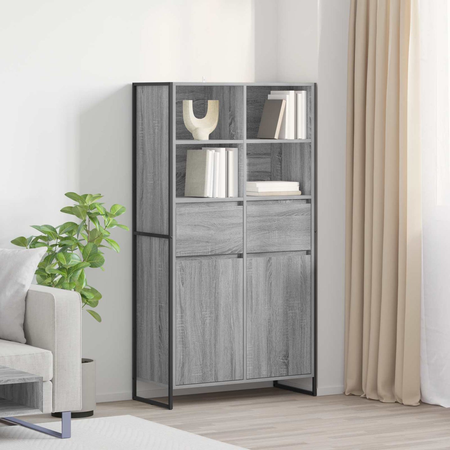 Sideboard Grey Sonoma 81 x 36 x 150.5 cm Engineered Wood