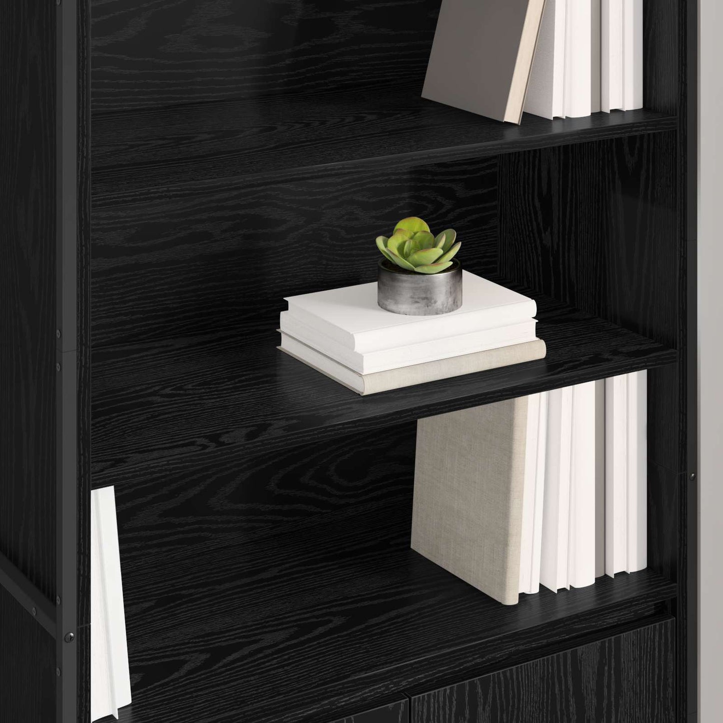 Tall Cabinets Black Oak 79 x 36 x 200 cm Engineered Wood