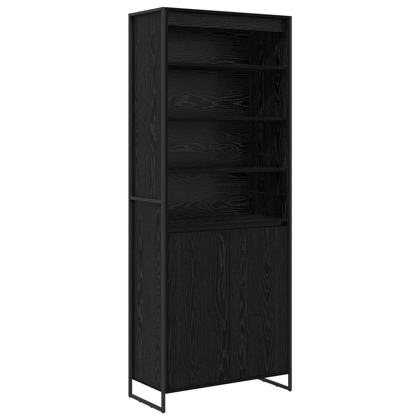 Tall Cabinets Black Oak 79 x 36 x 200 cm Engineered Wood
