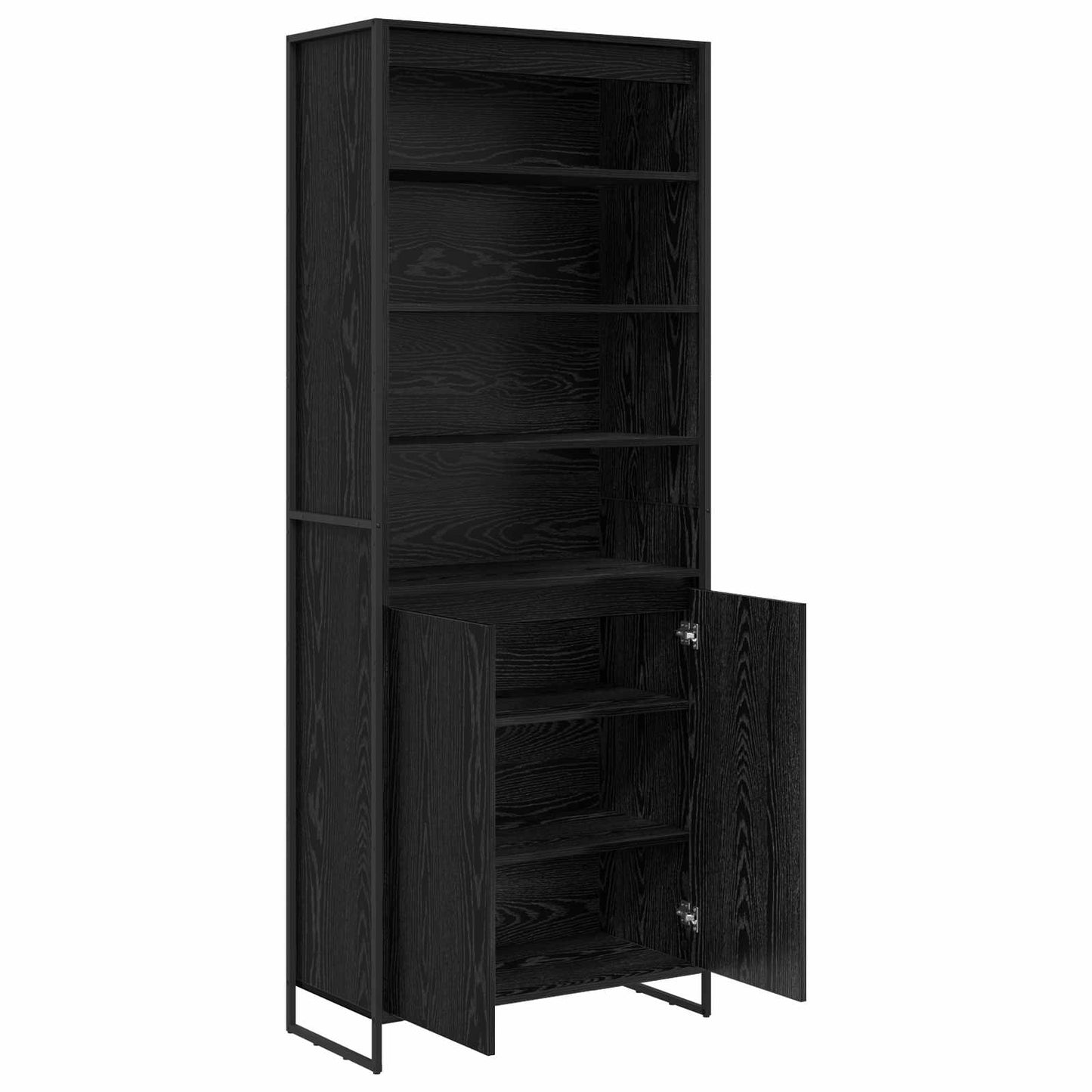 Tall Cabinets Black Oak 79 x 36 x 200 cm Engineered Wood