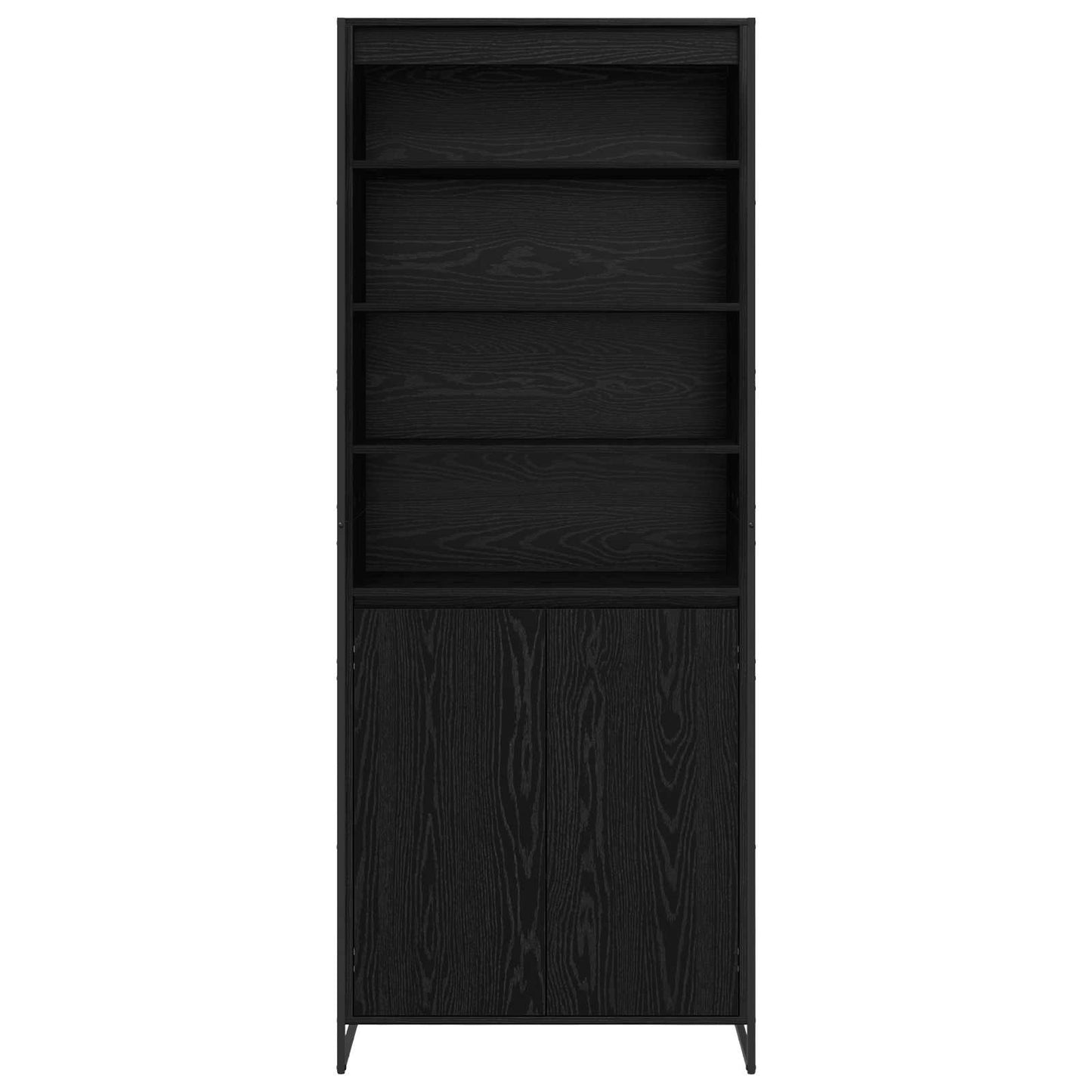 Tall Cabinets Black Oak 79 x 36 x 200 cm Engineered Wood