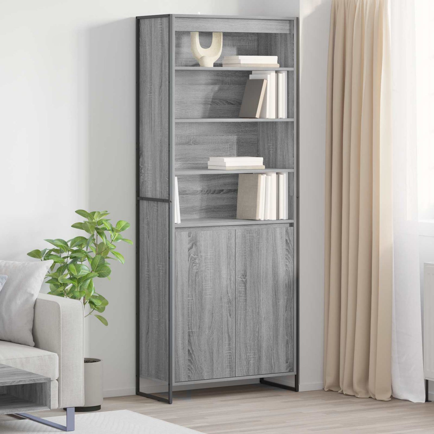 Tall Cabinets Grey Sonoma 79 x 36 x 200 cm Engineered Wood