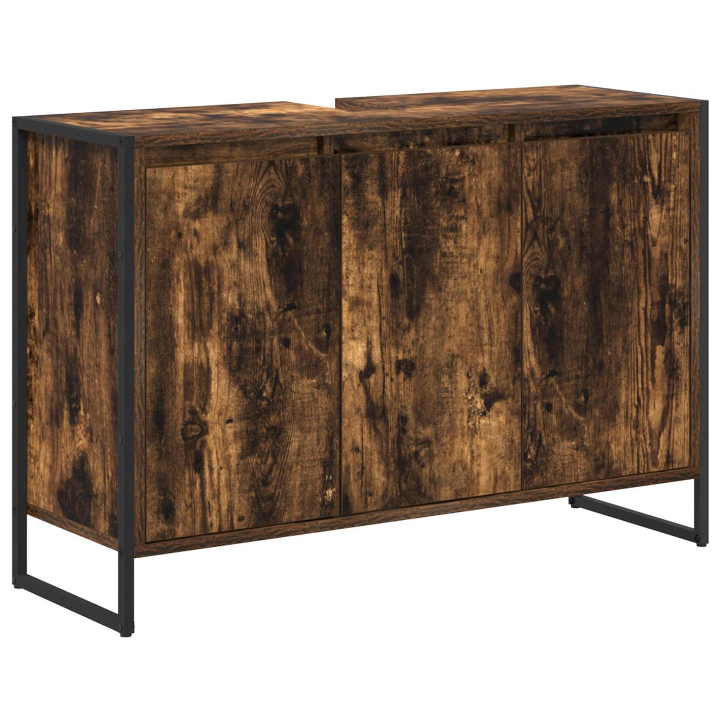 Bathroom Furniture Set with Drawer Smoked Oak Engineered Wood