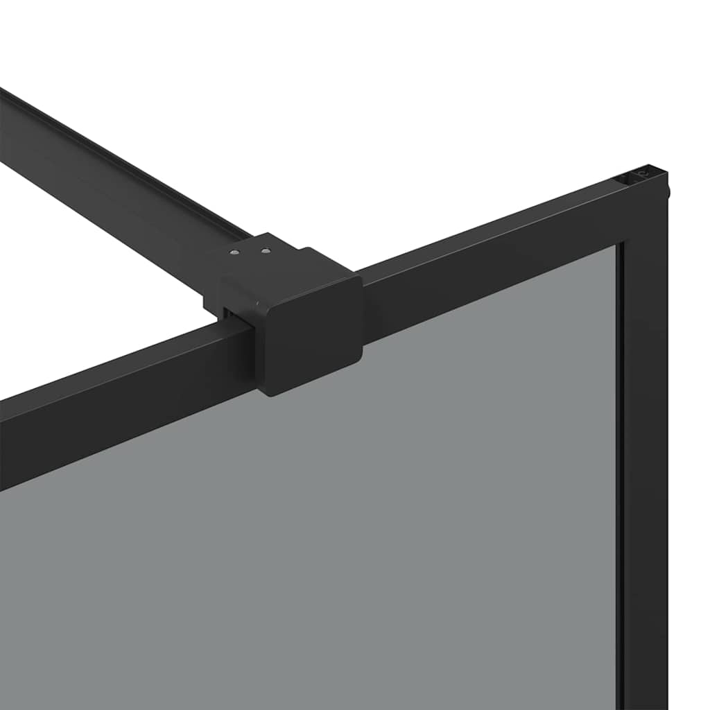 Walk-in Shower Wall Black 140 x 195 cm Tempered Glass