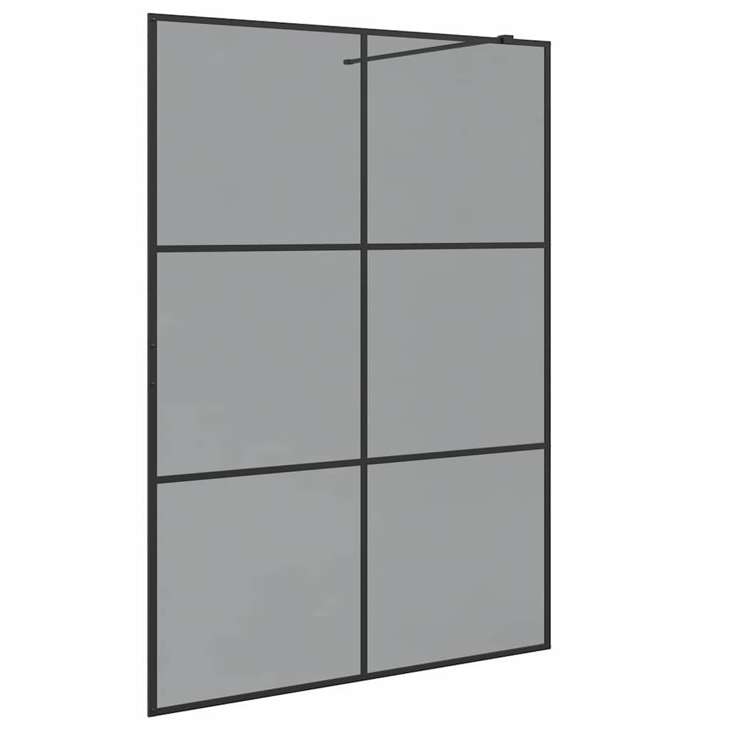 Walk-in Shower Wall Black 140 x 195 cm Tempered Glass
